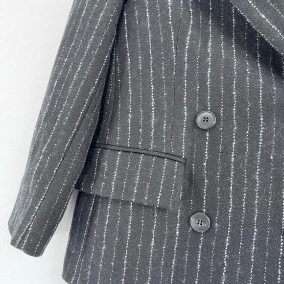 Dagmar 100% Wool Pinstripe Blazer Size 32 Double Breasted Black Career Jacket - Picture 8 of 8